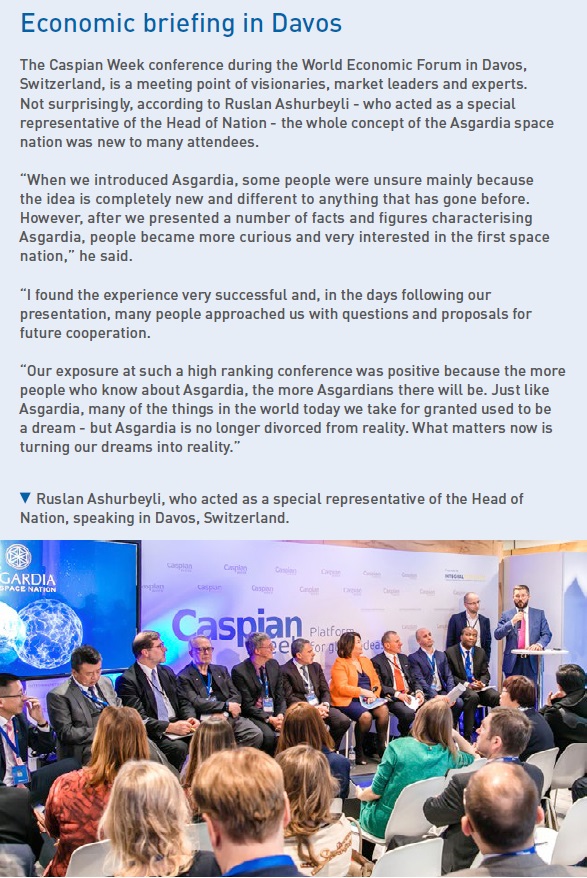 Ruslan Ashurbeyli, who acted as a special representative of the Head of Nation, speaking in Davos, Switzerland.